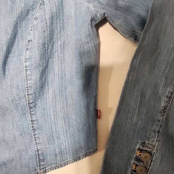 Levi's women's daryn corset long sleeve blouse large - Picture 2 of 7